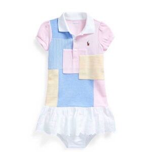 Ralph Lauren Patchwork Baby Dress Polo Dress & Bloomer 9m